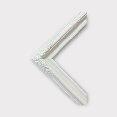 20 x 24 In stock-Small profile Ornate wood picture frame,PURE WHITE SATIN finish