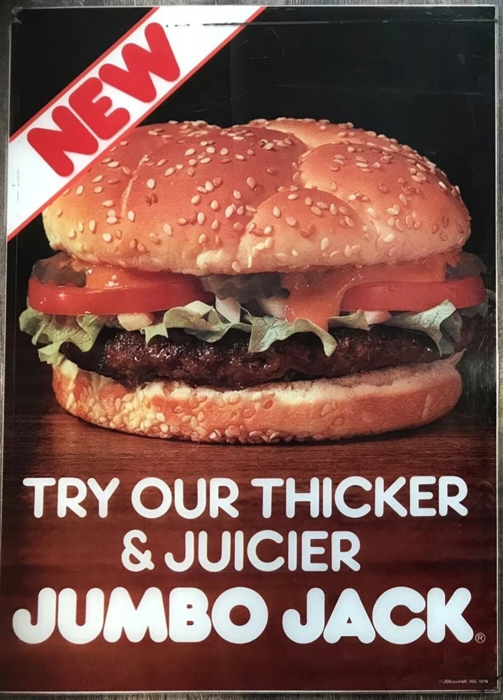 Jack In The Box Jumbo Jack Ad 1979 24 X 18 Inch POSTER Wall Art