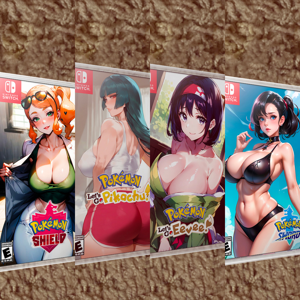 DOUBLE SIDED COVERS & CASE ONLY Pokemon Sword & Shield | Let’s Go SWITCH NO GAME