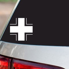 German Luftwaffe Cross ww2 Sticker all chrome and regular vinyl colors