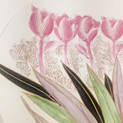 Decorative Wall Plate Hand Painted Floral Flowers Gold Accent China Trader 12.5″