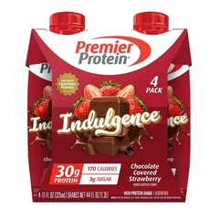 Premier Protein Indulgence 30g Protein Shake – Chocolate Strawberry – 11oz/4pk