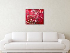 Red Almond Blossom Tree Canvas Print Van Gogh Painting Repro Wall Art Home Decor