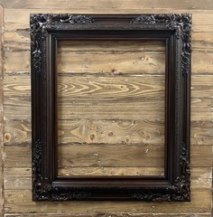 20 x 24 In Stock- Traditional compo XL ornate corners wood frame, Dark Walnut