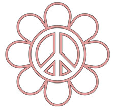 Peace Symbol – Pink – Vinyl Decal – Choose Size