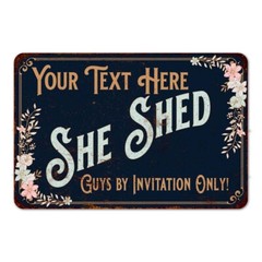 Personalized SHE SHED Sign Wall Decor Your Name Girl Cave Diva Den 108120110001