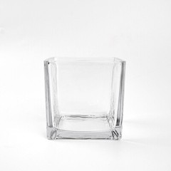 4″ wide CLEAR Cube Glass VASES Wedding Party Centerpieces Pouches SALE
