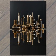 Art Print City Made From Screws Nuts Bolts Nails Hardware Reflection Strange Fun
