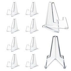 10 Pack 2.2 Inch Clear Small Easel Stand, Acrylic Tabletop Mini Easel, Display