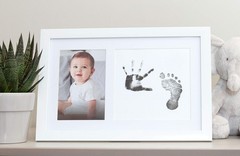 Little Pear Baby Handprint & Footprint Frame, One Size, White Babyprint Frame