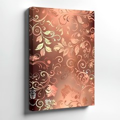 Wall Art Floral Vine Scroll Pattern Print Blush Brown Botanical Decor Poster