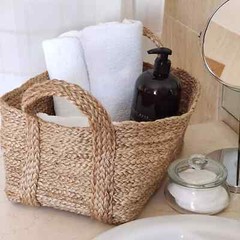 home storage decor rattan basket with handle pack of 2
