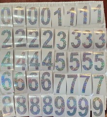Holographic Vinyl Reflective Numbers Glitter Sticker Mailbox 40pcs 1029