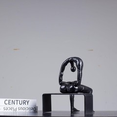 9.8» Bronze Melancholy Sculpture, Modern Abstract Emptiness Statue& Think of…