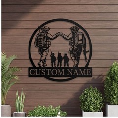 Custom Army Family Metal Wall Art Personalized Veteran New Home Sign