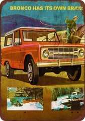 Ford Bronco Vintage Look Reproduction metal sign 8 x 12
