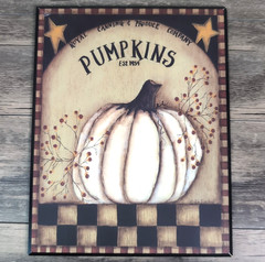 Pumpkins Wooden Seasonal Decor Fall Wall Art Sign 11 x 14 Farm House Halloween