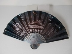Vtg Home Decor Metal Korea Fan Wall-Hanger 10 1/2″L x 6 1/4″H Free S&H