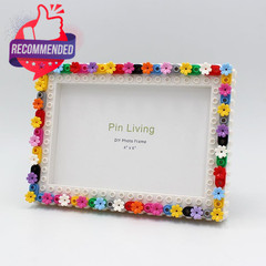 Multicolor Flower Design Diy Photo Frame, 4″ X 6″, Multicolor Flower