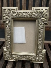 Vintage Picture Frame Art Deco Champagne Color Fits 3″ x 4-1/2″ Photo Decorative