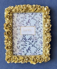 Nicole Miller NY Frame 5 x 7 Roses Photo Gold Detailed Romantic Photograph