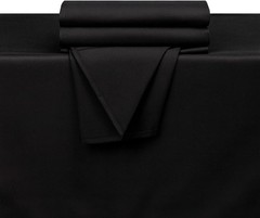 Bokser 100% Polyester Cloth Square Tablecloth (Black, 62″x62″) – 24 Pack
