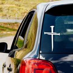 Cross Nails Vinyl Decal Sticker Car Truck Window Laptop Jesus Christ Christian