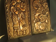 2 vintage Ukrainian metal embossed paintings in traditional style 50/27cm
