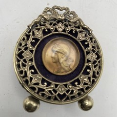 Victorian 45mm Brass framed pendant of Athena/Minerva Greek/Roman Goddess Wisdom