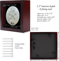 5X5 Small Shadow Box Frame Display Case, Grade a Natural Pine Wood HD Glass Fron