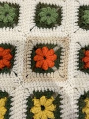 Handmade Handcrafted Granny Square Crochet Afghan Throw Blanket 69×42