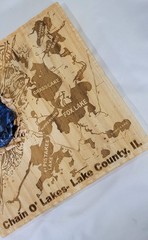 Chain of Lakes, Lake County Illinois Wall Art Bass/ Fishing Memorabilia 10×10