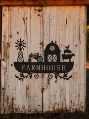 Metal Black Wall Art Farmhouse Rustic Farm Scene 12×8 Inches US Shipper