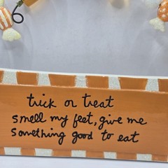 Sandra Magsamen Department 56 Ceramic Plaque Trick Or Treat Smell My Feet Funny