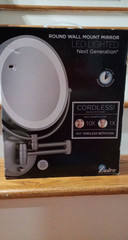 Wall Mounted Lighted Makeup Mirror with Magnification,Wall Mount Magnifying Mirr