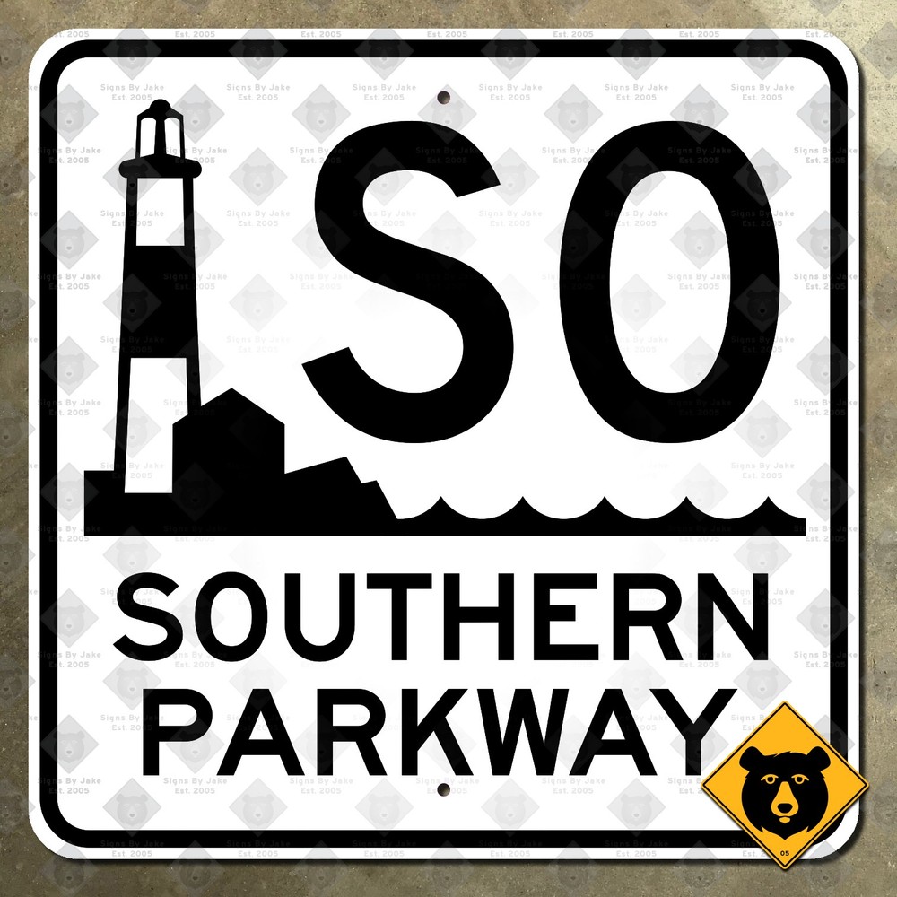 New York Southern State Parkway Long Island Suffolk highway road sign 16×16