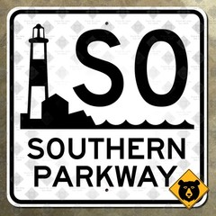 New York Southern State Parkway Long Island Suffolk highway road sign 16×16