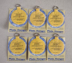 English Invisible Disc Adhesive Plate Hangers 3 Inch, Located in USA ~ SET OF 6