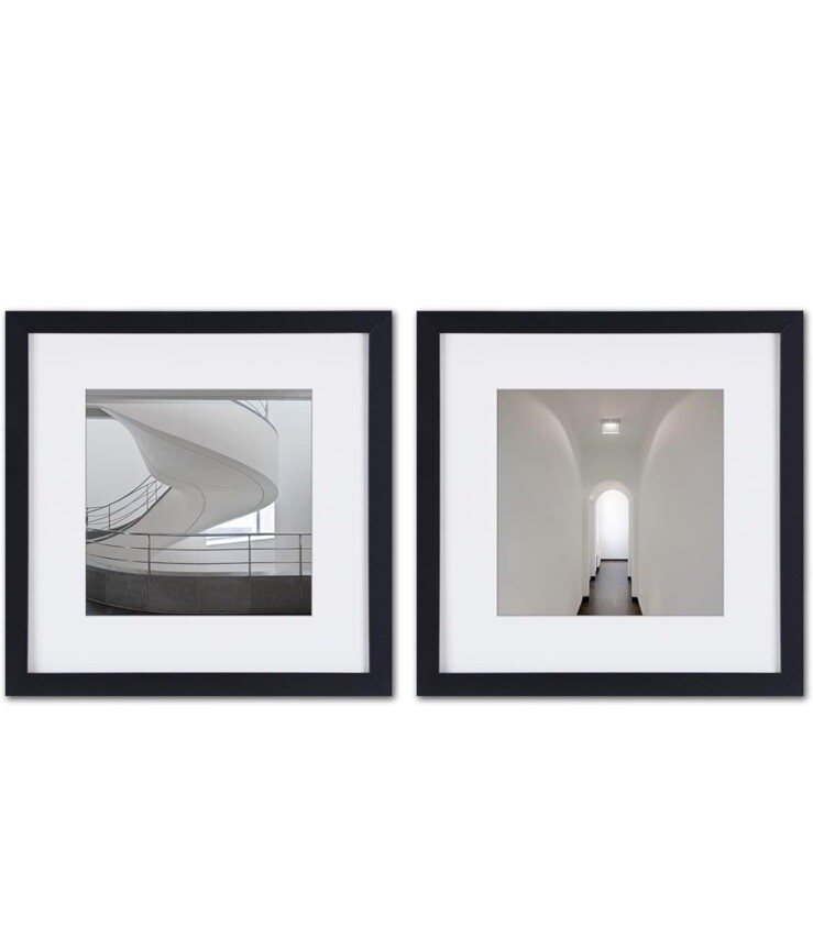 Yaynice Abstract Architectural Framed Wall Art Modern Grey White Black 2 Pieces