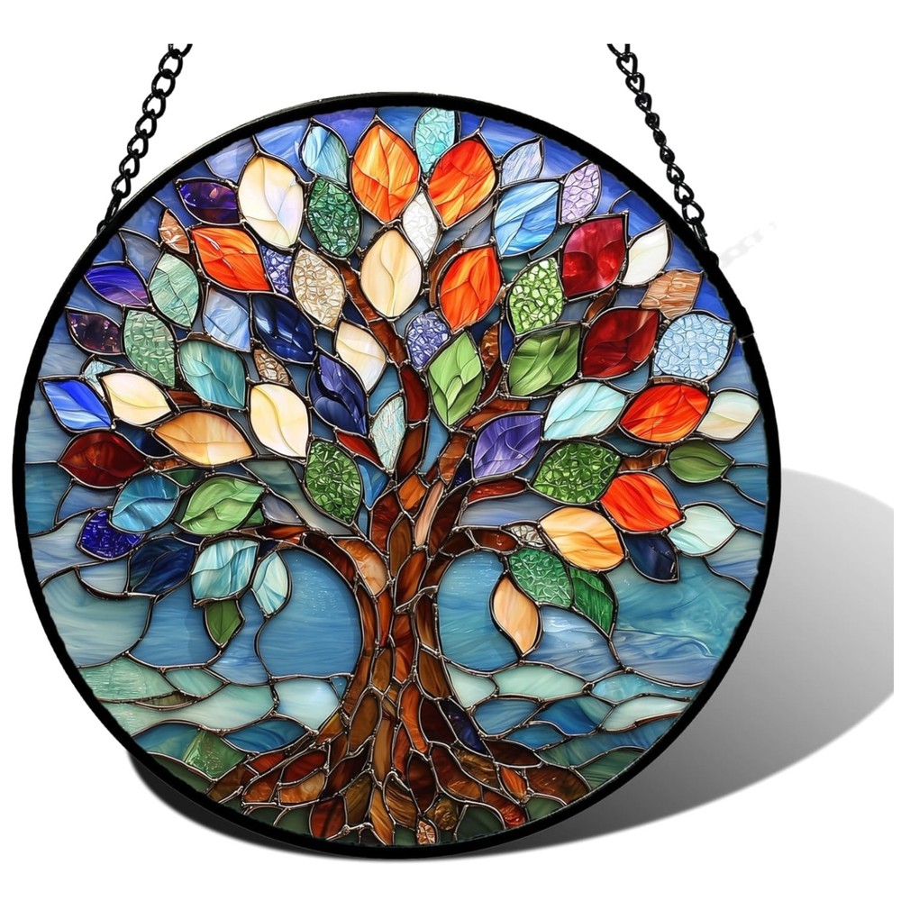Tree of Life Stained Glass Suncatcher 9.8 in