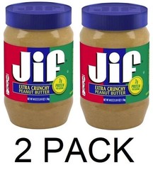 SALE NEW! Jif Extra Crunchy Peanut Butter, 40-oz Jar- 2 Pack