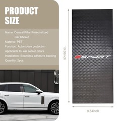 2 PCS Honeycomb Pattern Car Window B Pillar Stickers, 9.84″ x 19.69″ Car Door…