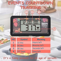 Backlight countdown Timer 9999 Days, easy to use, larger screen, accurate work.