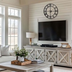 32 Inch Large Wall Clock, Roman Numeral Metal Oversized Wall Clocks for Livin…
