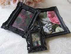 Baroque Black Frame set of 3,Ornate,Matte Black,Victorian,Goth,Moody,5×7,4×6,2×3