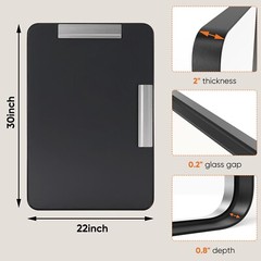 Modern Rectangle Vanity Bathroom Mirror Metal Frame, Round Corner, Wall Decor