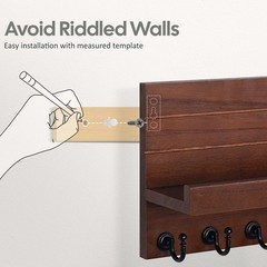 and Key Holder for Wall: Easy Installation Modern Holder Wall Mount Key Shelf…