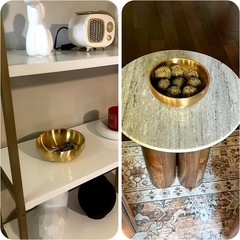 Gold Decorative Bowl Modern Kitchen Fruit Centerpiece Key Catch All Stylish