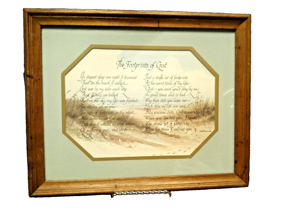The Footprints of God CHRISTIAN Framed Print Beach Picture Matte- Ken Brown 369