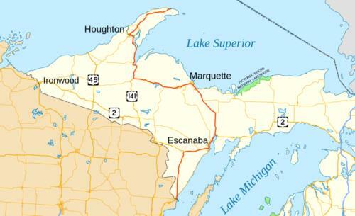 MICHIGAN UPPER PENINSULA STATE ROAD MAP GLOSSY POSTER PICTURE PHOTO PRINT 3429